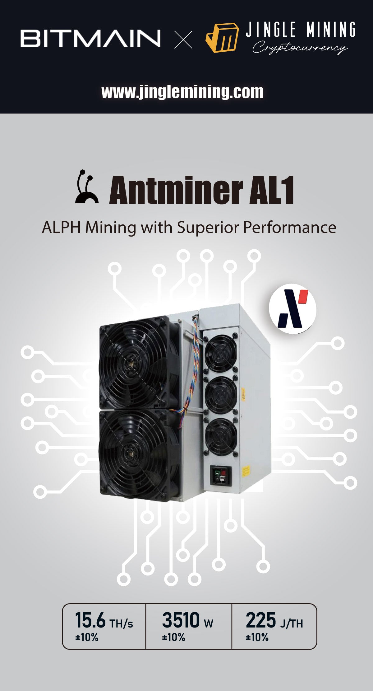 Bitmain Antminer AL1 (16.6Th/3730W)